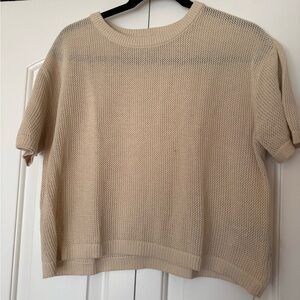 Brixton Cream boxy Short Sleeve Knit Top